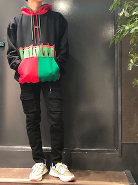 「MSGM（エムエスジーエム）のアイテム」を使った、岡田さん（メンズ・172cm）の秋コーディネート