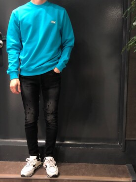 「MSGM（エムエスジーエム）のアイテム」を使った、岡田さん（メンズ・172cm）の秋コーディネート
