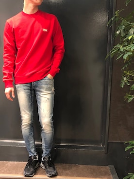 「MSGM（エムエスジーエム）のアイテム」を使った、岡田さん（メンズ・172cm）の秋コーディネート