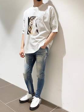 「オーバーＴシャツ」｜岡田さん（メンズ・172cm）の冬コーディネート