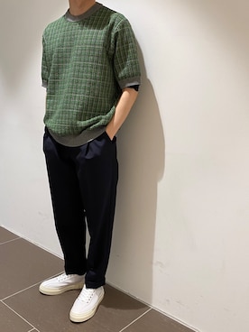 「Stepney Workers Club（ステファニーワーカーズクラブ）のアイテム」を使った、岡田さん（メンズ・172cm）の春コーディネート