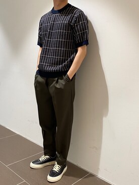 「Stepney Workers Club（ステファニーワーカーズクラブ）のアイテム」を使った、岡田さん（メンズ・172cm）の春コーディネート