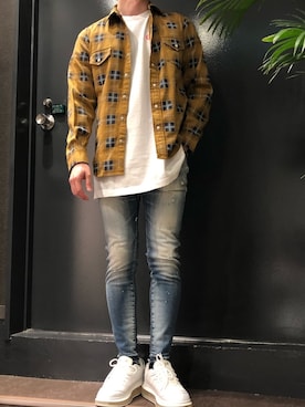 「GALLERY DEPT（ギャラリーデプト）のアイテム」を使った、岡田さん（メンズ・172cm）の春コーディネート