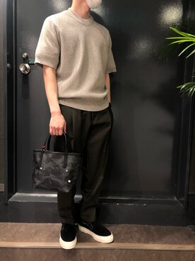 「Stepney Workers Club（ステファニーワーカーズクラブ）のアイテム」を使った、岡田さん（メンズ・172cm）の春コーディネート