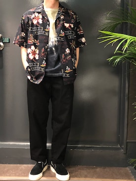 「Stepney Workers Club（ステファニーワーカーズクラブ）のアイテム」を使った、岡田さん（メンズ・172cm）の春コーディネート