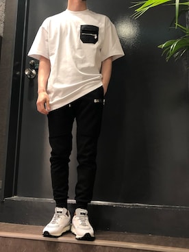 「B'2nd（ビーセカンド）のアイテム（レッグウェア）」を使った、岡田さん（メンズ・172cm）の夏コーディネート