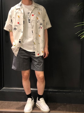 「B'2nd（ビーセカンド）のアイテム（スニーカー）」を使った、岡田さん（メンズ・172cm）の夏コーディネート