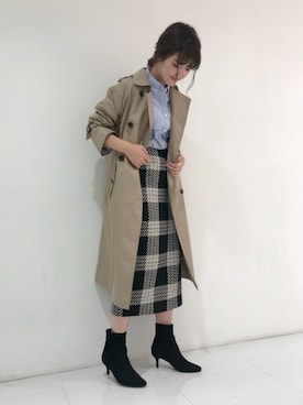 「アパートバイローリーズ」｜「アイテム（トレンチコート）」を使った、あんずさん（レディース・162cm）の秋コーディネート