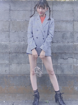 「オレンジトップス」｜春奈桃佳さん（レディース・167cm）の秋コーディネート