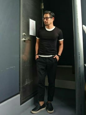 「NANO universe（ナノユニバース）のjunhashimoto nano・universe/JH レイヤード クルーネックTEE（Tシャツ/カットソー）」を使った、taro   さん（メンズ・165cm）の夏コーディネート