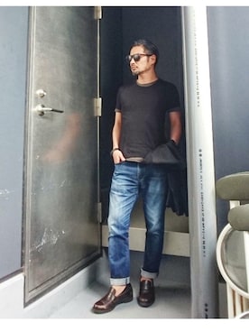 「NANO universe（ナノユニバース）のjunhashimoto nano・universe/JH レイヤード クルーネックTEE（Tシャツ/カットソー）」を使った、taro   さん（メンズ・165cm）の春コーディネート