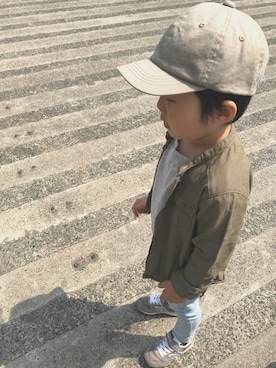 「FORK&SPOON（フォークアンドスプーン）のアイテム（帽子）」を使った、S✳︎Sさん（キッズ・100cm）の春コーディネート