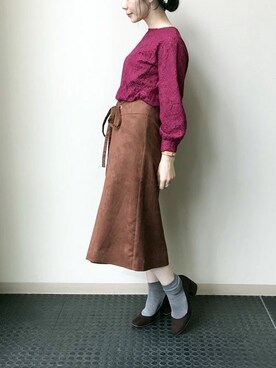 「NANO universe（ナノユニバース）のアイテム（パンプス）」を使った、nano・universe lady's webeditorさん（レディース・158cm）の秋コーディネート