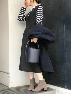 「セットアイテム」｜「アイテム（チェスターコート）」を使った、nano・universe lady's webeditorさん（レディース・158cm）の冬コーディネート