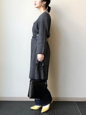 「Lee（リー）のアイテム（その他パンツ）」を使った、nano・universe lady's webeditorさん（レディース・158cm）の冬コーディネート