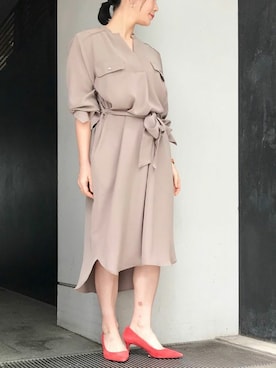 「Carmen Salas（カルメンサラス）のCarmen Salas/GOATLEATHERスエードパンプス（パンプス）」を使った、nano・universe lady's webeditorさん（レディース・158cm）の冬コーディネート