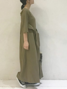 「アースカラー」｜「アイテム（ワンピース/ドレス）」を使った、nano・universe lady's webeditorさん（レディース・158cm）の春コーディネート