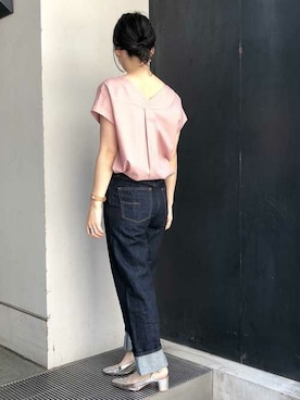 「スキッパーシャツ」｜nano・universe lady's webeditorさん（レディース・158cm）の春コーディネート