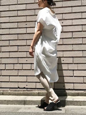 「NANO universe（ナノユニバース）のアイテム（レギンス/スパッツ）」を使った、nano・universe lady's webeditorさん（レディース・158cm）の夏コーディネート