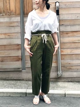 「アイテム（タンクトップ、グレー系）」を使った、nano・universe lady's webeditorさん（レディース・158cm）の夏コーディネート