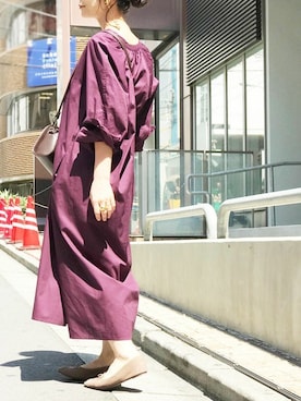 「アイテム（その他アウター、パープル系）」を使った、nano・universe lady's webeditorさん（レディース・158cm）の秋コーディネート