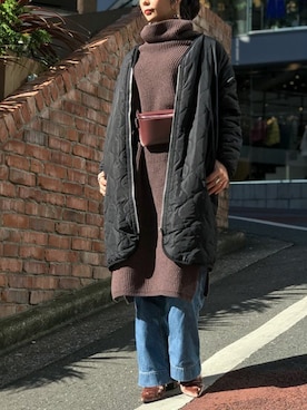 「NANO universe（ナノユニバース）のアイテム（その他アウター）」を使った、nano・universe lady's webeditorさん（レディース・158cm）の秋コーディネート