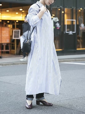 「シャツワンピ」｜nano・universe lady's webeditorさん（レディース・158cm）の冬コーディネート