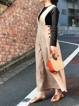「NANO universe（ナノユニバース）のアイテム（ジャンパースカート）」を使った、nano・universe lady's webeditorさん（レディース・158cm）の冬コーディネート