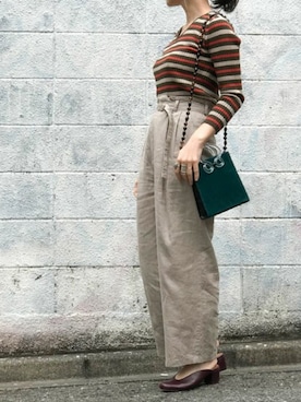 「アイテム（タンクトップ、グレー系）」を使った、nano・universe lady's webeditorさん（レディース・158cm）の春コーディネート