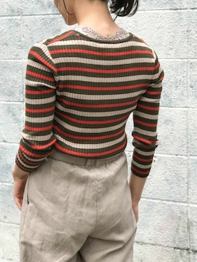 「アイテム（タンクトップ、グレー系）」を使った、nano・universe lady's webeditorさん（レディース・158cm）の春コーディネート