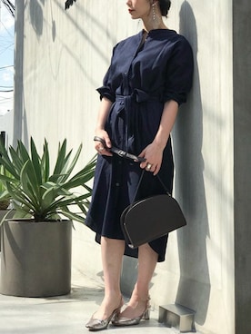 「NANO universe（ナノユニバース）のアイテム（シャツワンピース）」を使った、nano・universe lady's webeditorさん（レディース・158cm）の春コーディネート