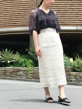 「NANO universe（ナノユニバース）のアイテム（タンクトップ）」を使った、nano・universe lady's webeditorさん（レディース・158cm）の夏コーディネート