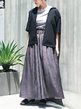 「NANO universe（ナノユニバース）のアイテム（サンダル）」を使った、nano・universe lady's webeditorさん（レディース・158cm）の夏コーディネート