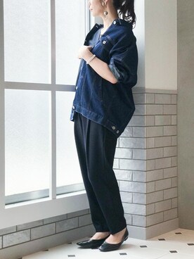 「NANO universe（ナノユニバース）のアイテム（デニムジャケット）」を使った、nano・universe lady's webeditorさん（レディース・158cm）の夏コーディネート