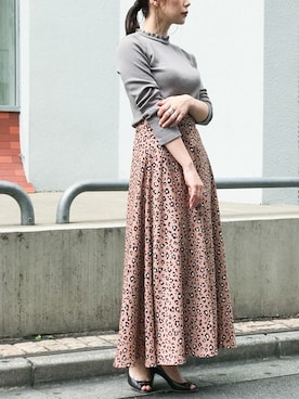 「レオパードスカート」｜nano・universe lady's webeditorさん（レディース・158cm）の夏コーディネート