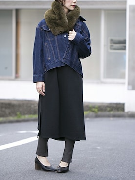 「NANO universe（ナノユニバース）のアイテム（デニムジャケット）」を使った、nano・universe lady's webeditorさん（レディース・158cm）の秋コーディネート