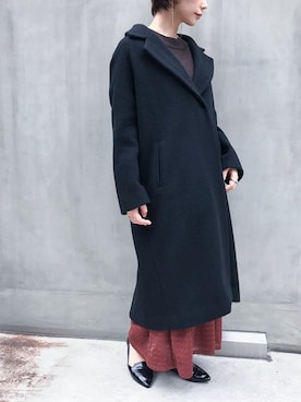 「NANO universe（ナノユニバース）のアイテム（チェスターコート）」を使った、nano・universe lady's webeditorさん（レディース・158cm）の秋コーディネート