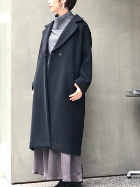 「NANO universe（ナノユニバース）のアイテム（チェスターコート）」を使った、nano・universe lady's webeditorさん（レディース・158cm）の秋コーディネート