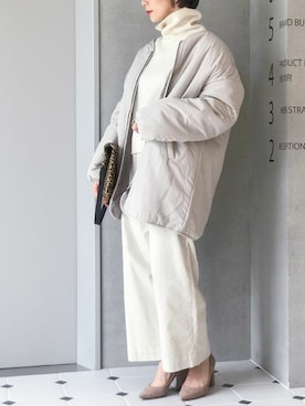 「NANO universe（ナノユニバース）のアイテム（ブルゾン）」を使った、nano・universe lady's webeditorさん（レディース・158cm）の秋コーディネート