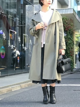 「NANO universe（ナノユニバース）のアイテム（トレンチコート）」を使った、nano・universe lady's webeditorさん（レディース・158cm）の冬コーディネート
