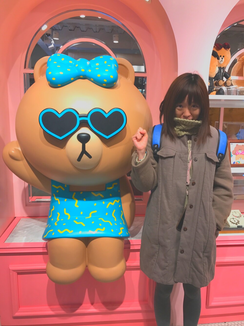 「JNBYのアイテム（ダウンジャケット/コート、ブラウン系）」を使った、jiejie320さん（レディース・165cm）の冬コーディネートの1枚目の写真