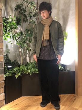 「RAGEBLUE（レイジブルー）のアイテム（MA-1）」を使った、佐藤【RAGEBLUE】さん（メンズ・178cm）の冬コーディネート