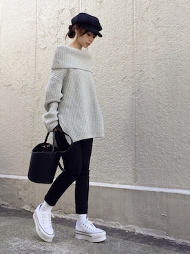 「Spick & Span（スピックアンドスパン）の≪追加2≫【PELLETTERIA VENETA】 レザーバケツバッグ◆（ショルダーバッグ）」を使った、ari☆さん（レディース・154cm）の冬コーディネート