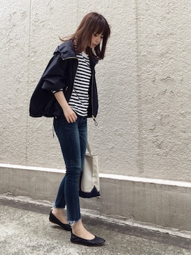 「スプリングSENSEOFPLACE」｜「アイテム（ブルゾン）」を使った、ari☆さん（レディース・154cm）の春コーディネート