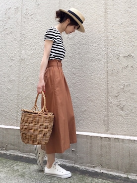 「Spick & Span（スピックアンドスパン）の【CONVERSE】ALLSTARWASHOUTSLIPOX◆（スニーカー）」を使った、ari☆さん（レディース・155cm）の夏コーディネート