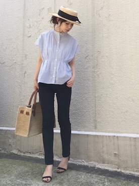 「AZUL ENCANTO（アズールエンカント）のアイテム（シャツ/ブラウス）」を使った、ari☆さん（レディース・155cm）の夏コーディネート