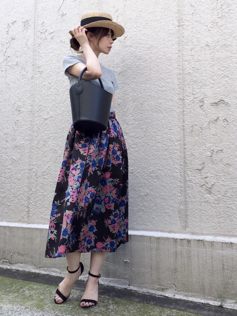 Spick & Span ヴィンテージフラワー　タックスカート Spick and Span ヴィンテージフラワータックスカート