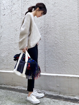 「Spick & Span（スピックアンドスパン）の【CONVERSE】ALLSTARWASHOUTSLIPOX◆（スニーカー）」を使った、ari☆さん（レディース・155cm）の秋コーディネート