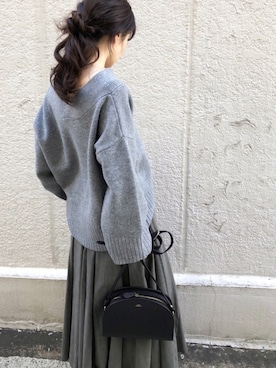 「A.P.C.（アーペーセー）のsac demi-lune 18PC（ショルダーバッグ）」を使った、ari☆さん（レディース・155cm）の冬コーディネート