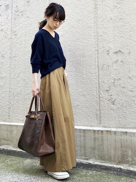 「sita parantica（シータパランティカ）のSITA PARANTICA レザートートBAG L◇（トートバッグ）」を使った、ari☆さん（レディース・155cm）の秋コーディネート